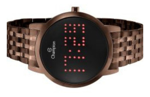 Relogio Feminino Digital Led Vermelho Marrom Chocolate Champion Original + Nf