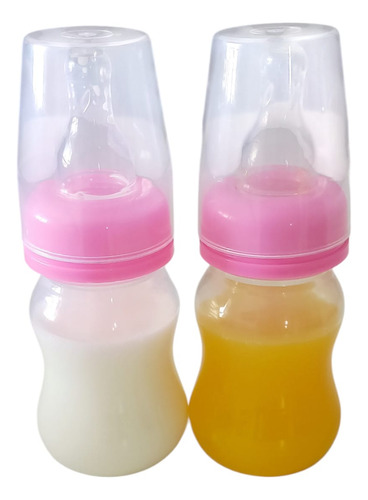 Kit 2 Mamadeira Para Bebê Reborn Com Leite E Suco Falso Doll