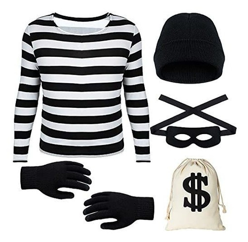 Disfraz Niño - Halloween Robber Costume Set, Include Striped