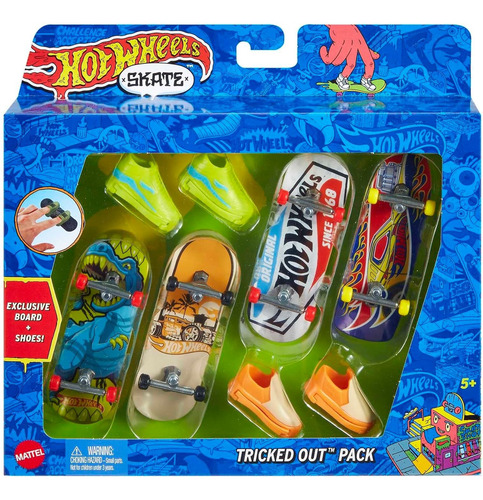 Hot Wheels Skate Multipack De Patineta Y Tenis Tony Hawk Set Azul
