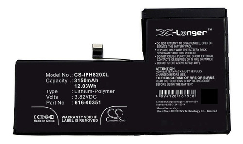 Bateria P/ iPhone X 3150 Mah 3,82v Cameron Sino Extra Carga