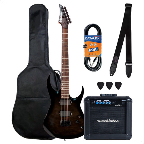 Kit Guitarra Waldman Superstrato Wig520 Tbk + Completo