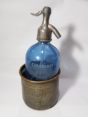 Imagen 6 de 10 de Antiguo Porta Botella Sifón Hermos Servicio Bronce Mag 58042