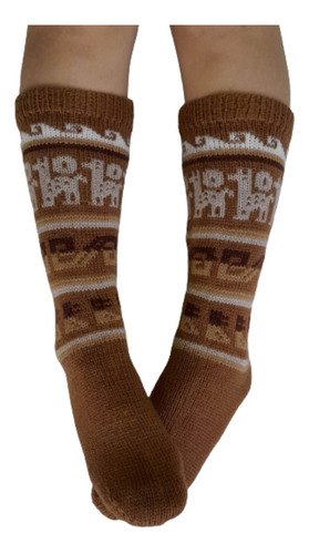 Imagen 1 de 9 de Medias Lana De Alpaca Largas Unisex Color Capital Federal