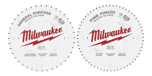 Combo Discos Milwaukee Para Sierra 10in 40 Y 60 Dientes