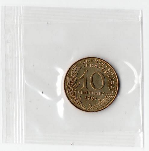 Francia Moneda 10 Centimes Año 1997 Sin Circular Sellada