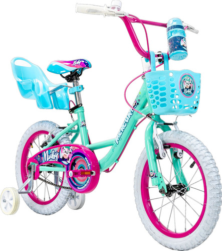 Bicicleta Mercurio Nuby Porta Muñeca Rodada 16 Color Menta