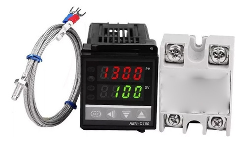 Kit Pirómetro Digital Rex-c100 Ssr25a Control De Temperatura