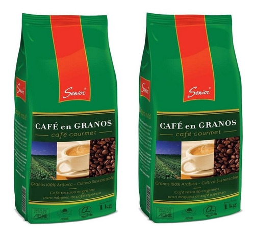 Imagen 1 de 3 de Senior Tostado En Grano 1 Kg. X 2 Unidades