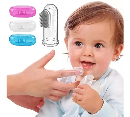 Baby dedo limpio Cepillo de dientes con goma Masajeador Con Estuche BABYONO 