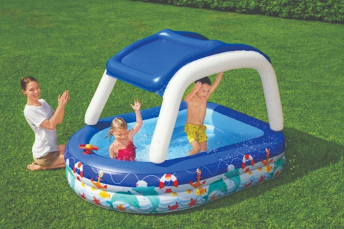 Alberca Inflable C/ Techo Removible Dec. Barco Bestway 54370