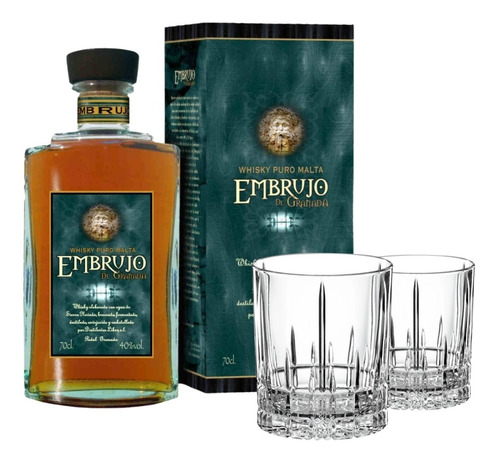 Whisky Embrujo De Granada 700ml + 2 Vasos Spiegelau Cristal