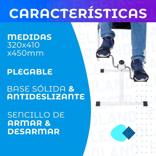 Imagen 7 de 10 de Bicicleta Fija Pedalera Rehabilita Piernas Y Brazos Pleg Loc