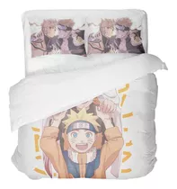 Jogo Cama Casal Travesseiro Anime Naruto Hokage Boruto Geek