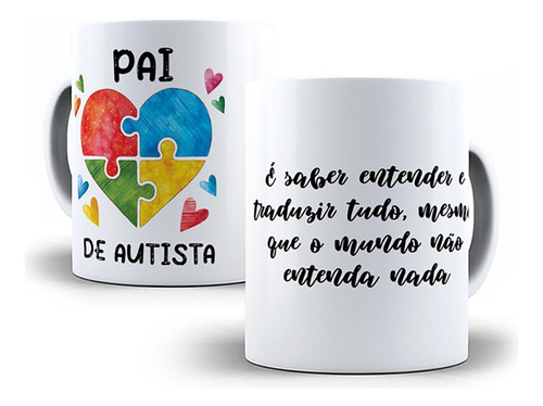 Kit Pai De Autista: Caneca, Chaveiro E Cordão