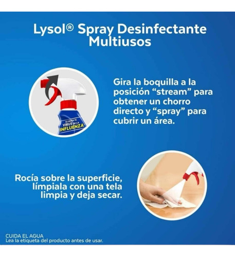Lysol Spray Desinfectante Multiusos Elimina Bacterias 650ml
