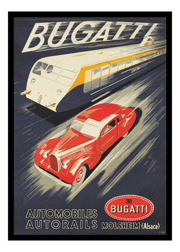 Bugatti Molsheim Poster Cuadro Enmarcado 45x30cm