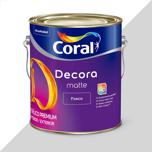 Tinta Latex Coral Decora Matte Fosco 3600ml Algodao Cinzento Cor Algodão Cinzento