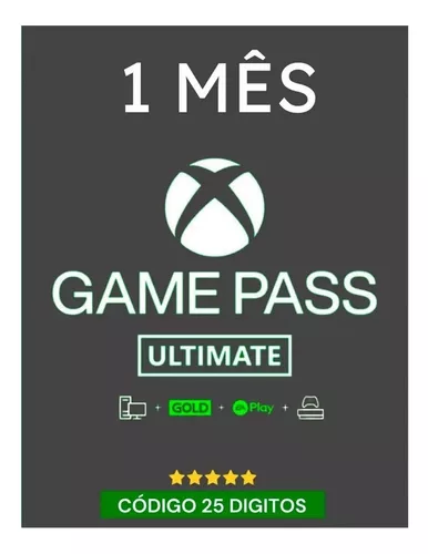 Xbox Game Pass Ultimate Código 1 Mês 25 Dígitos