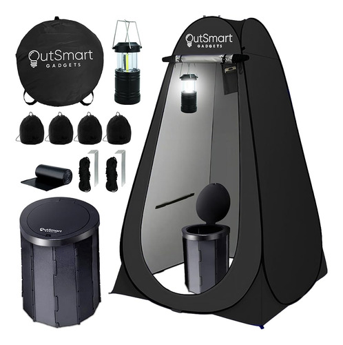 Inodoro Portátil De Camping Con Carpa Y Linterna Led