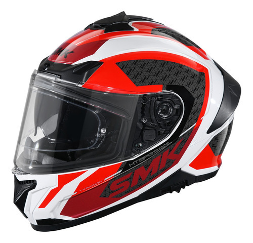 Casco Moto Integral Smk Typhoon Rd1 Doble Visor Color Blanco/Rojo Tamaño del casco XL
