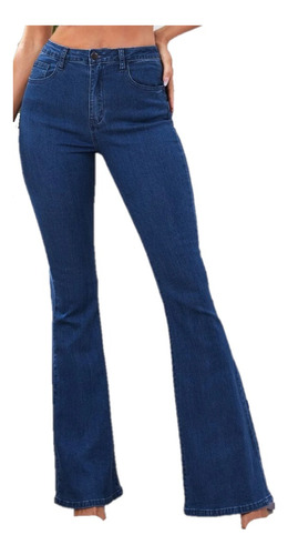 Pantalon De Jean Oxford Elastizado Moda Pata De Elefante Hot