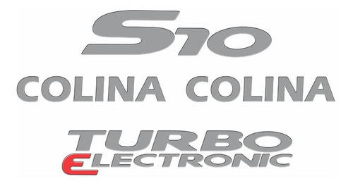 Kit Emblema Adesivo Resinado S10 Colina Turbo  Kitr21 Fgc