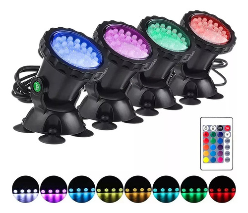 4pcs Lampara Para Alberca,luz Led Para Piscina Rgb