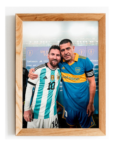 Cuadro Messi Y Riquelme Frente Argentina Boca - Madrid Deco