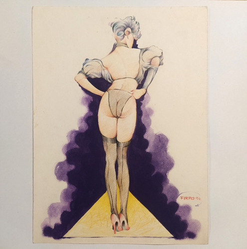 Roberto Firpo Espalda Dibujo Desnudo Femenino Arte Argentino