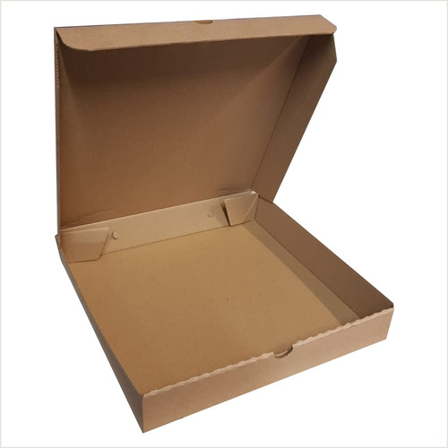 Caja De Cartón Cuadrada Tipo Pizza 33x33x4.5 Cm X10 Unidades