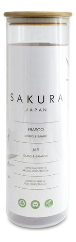 Frasco Sakura Tapa Hermetica Bamboo 1.9l