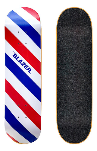 Tabla De Patineta Maple Blazer Color Azul con Rayas Con Rojo