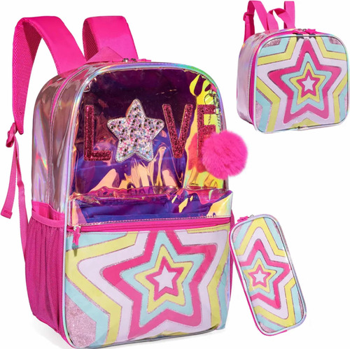 Mochila Infantil Cartuchera Doble Lanchera Térmica + Estuche