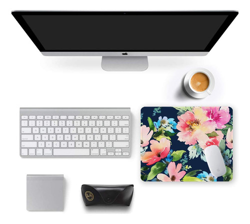 Auhoahsil Mouse Pad, Square Floral Design Blue Daffodils ...