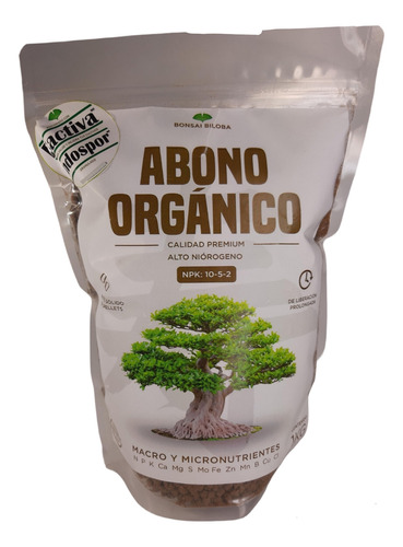 Abonó Orgánico Pellets Npk 10-5-2 Bonsai Plantas 1 Kg.