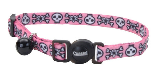 Collar Coastal Fashion Para Gatos Diseño Color Pink Skulls