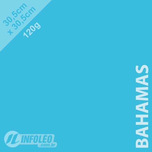 Papel 120g 30,5x30,5cm Bahamas Azul Piscina Color Plus 10un