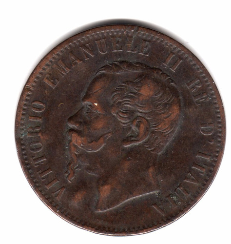 Moneda Italia Reino 10 Centesimi 1867 T Vittorio Ii Km#11.6