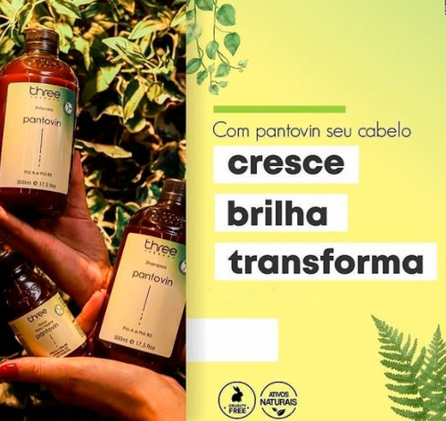 Shampoo Pantovin 500ml Pró A E Pró B5 Three Therapy 2 Unid