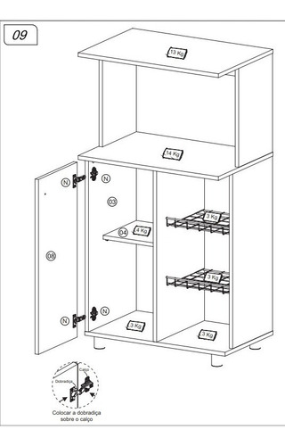 Imagen 6 de 7 de Armario Multiuso Frutero Microondas Horno Cocina - 3207