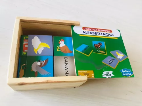 Jogo Da Memória Infantil Educativo Figuras E Palavras 40 Pçs