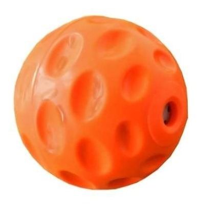 Juguete Para Perro Pelota De Goma Chillona Verde Naranja 7cm