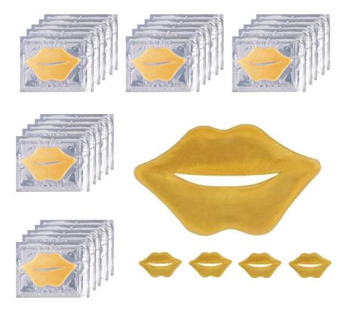 Mascaras Labiales De Cristal Dorado De 24 Quilates, 30 Pieza