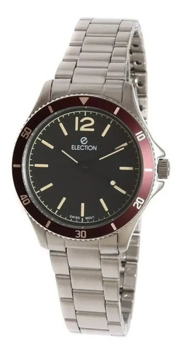 Reloj Election Suizo Mujer Acero Fecha Moda 50m E200411120