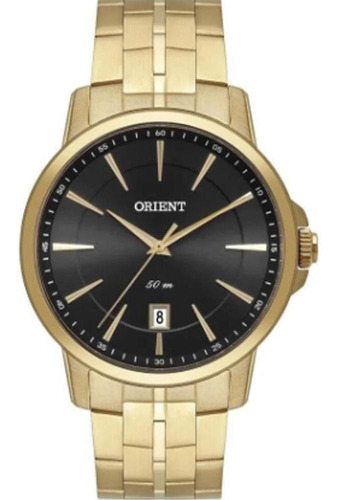 Relógio Orient Quartz Dourado Calendário Original Nota Fisca Cor do bisel N Cor do fundo Preto