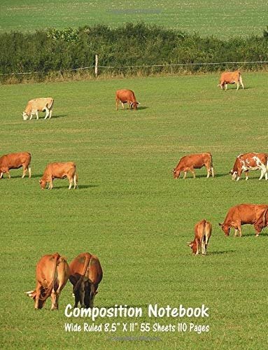 Composition Notebook Wide Ruled Cow Farm Bull Bovine Cattle 