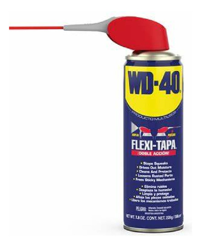 Aceite Lubricante Wd-40 Aerosol 220g Dobleacción Flexi Tapa 