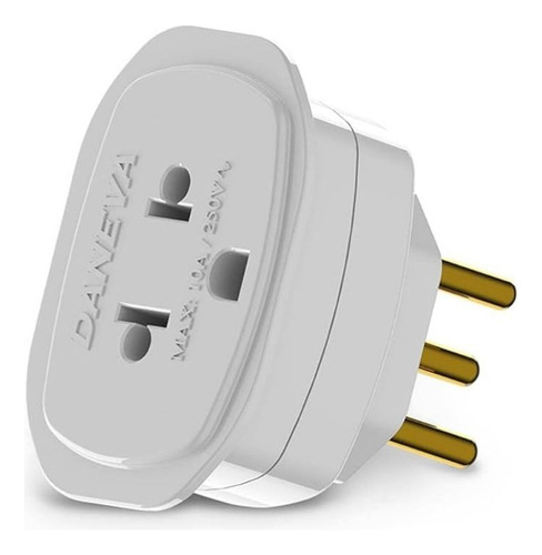 Daneva Kit 5 Adaptadores Universal 10a 250v Branco 2p+t
