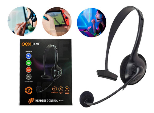 Headset Voip Pc Computador Celular Ps4 Microfone Cor Preto